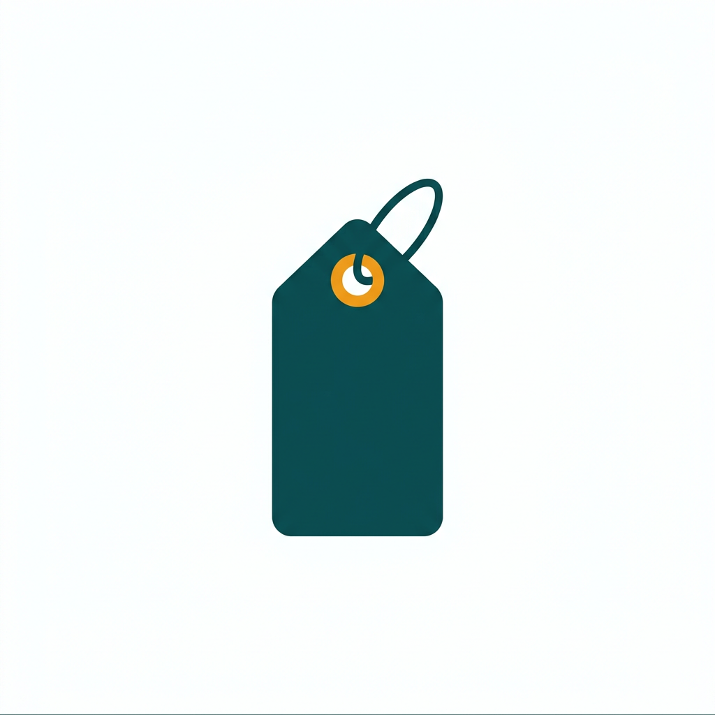 a simple tag icon used for categorization or labeling