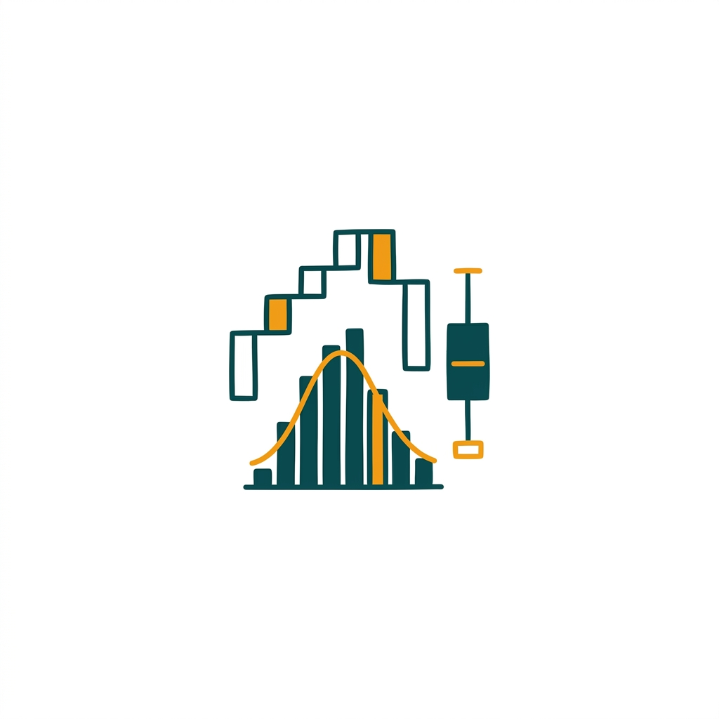 a collection of small, diverse chart icons like waterfall, histogram, and box plot