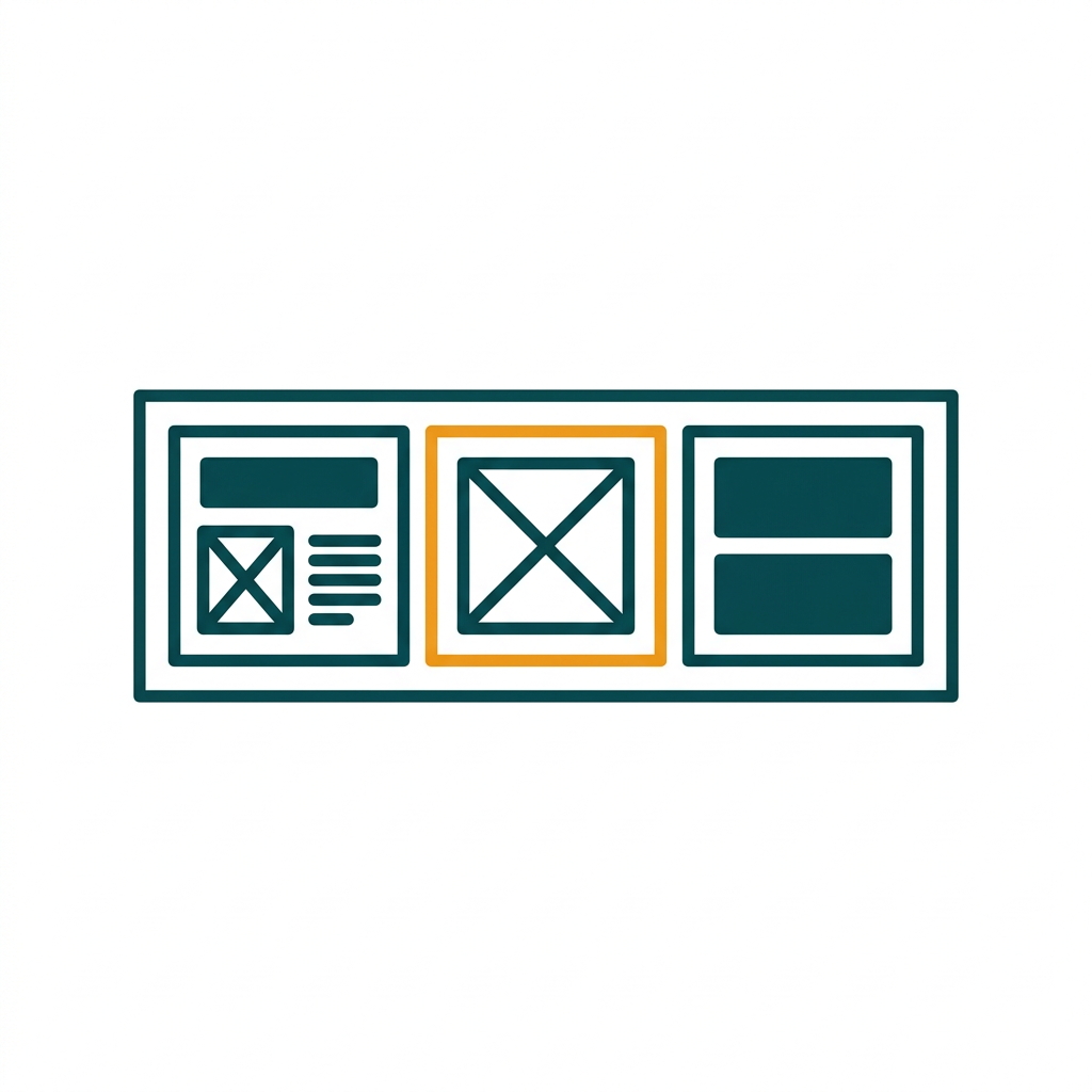 a set of slide layout templates with different placeholder boxes for text and images