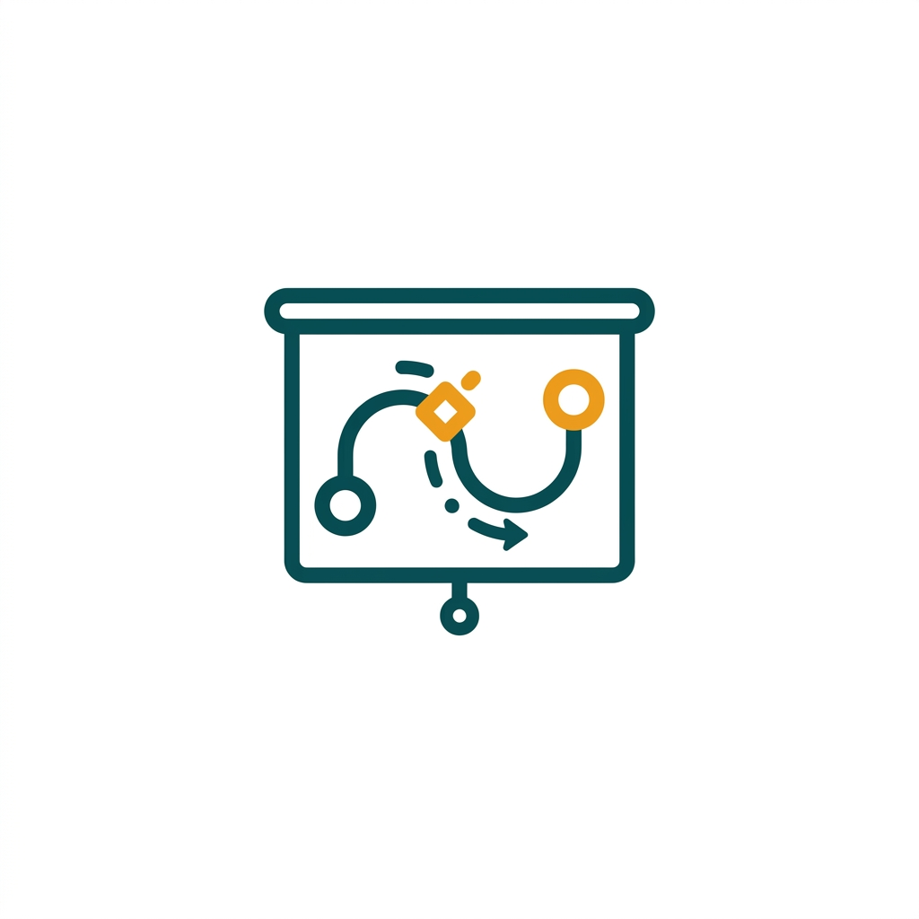 a smooth animation path showing an object moving from one point to another on a slide