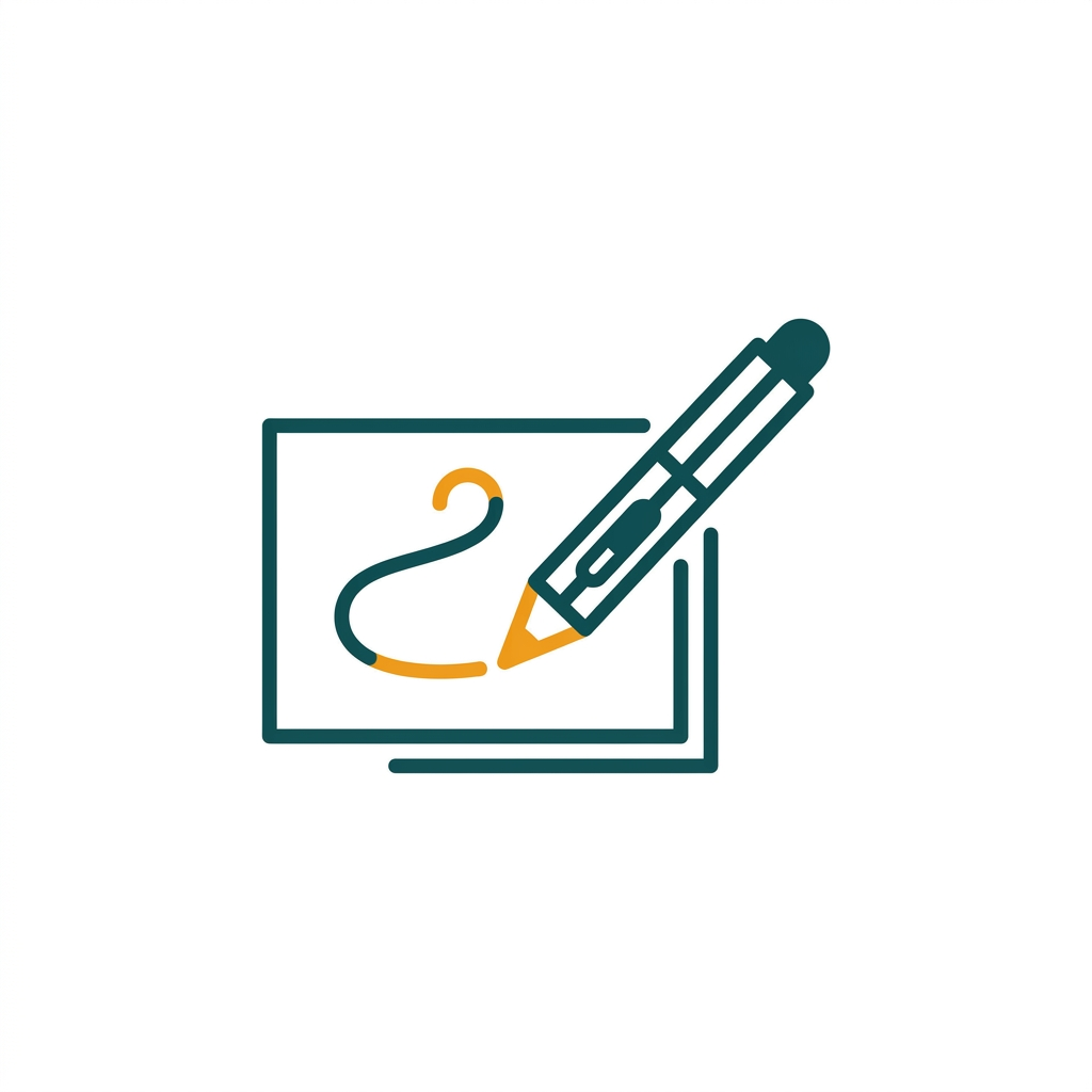 a digital stylus drawing a curved line on a blank canvas