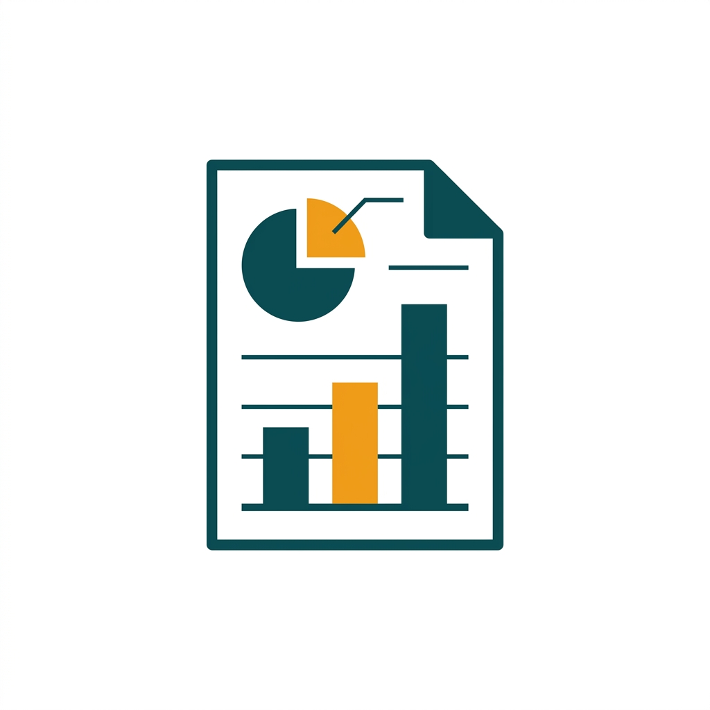 a pie chart and a bar graph on a document page, symbolizing financial reporting