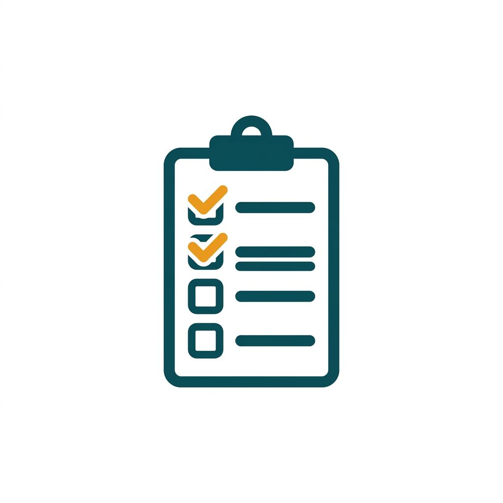 a checklist with checkmarks next to completed items