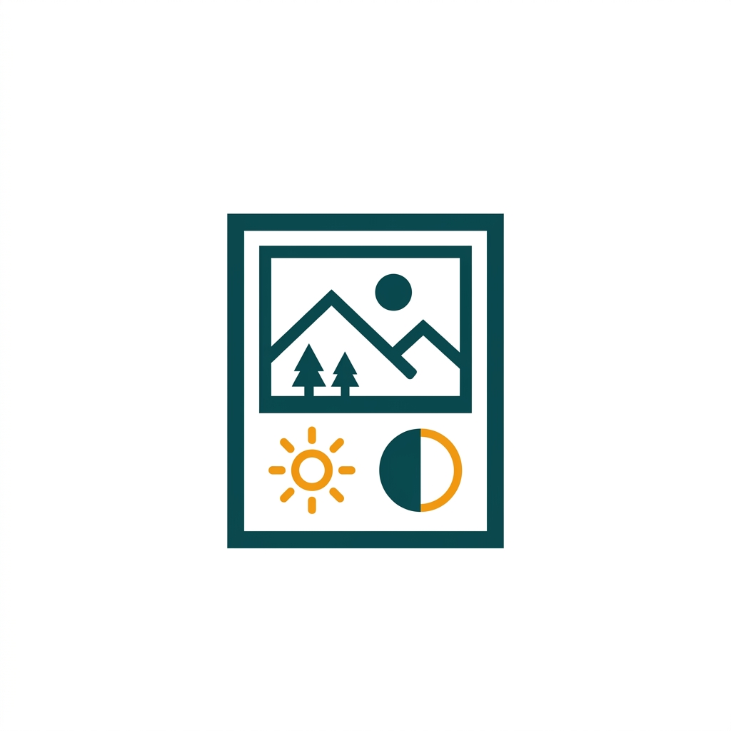 a simple photo in a frame with basic editing icons for brightness and contrast