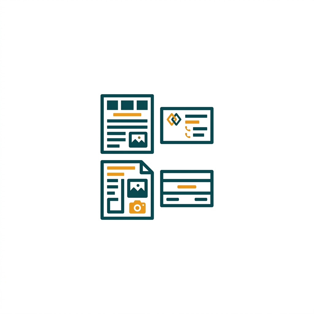 a collection of small pre-designed template thumbnails for flyers and business cards