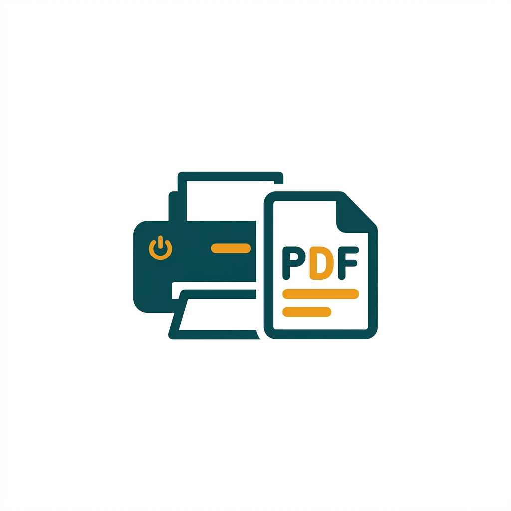 an icon of a printer next to a PDF document symbol