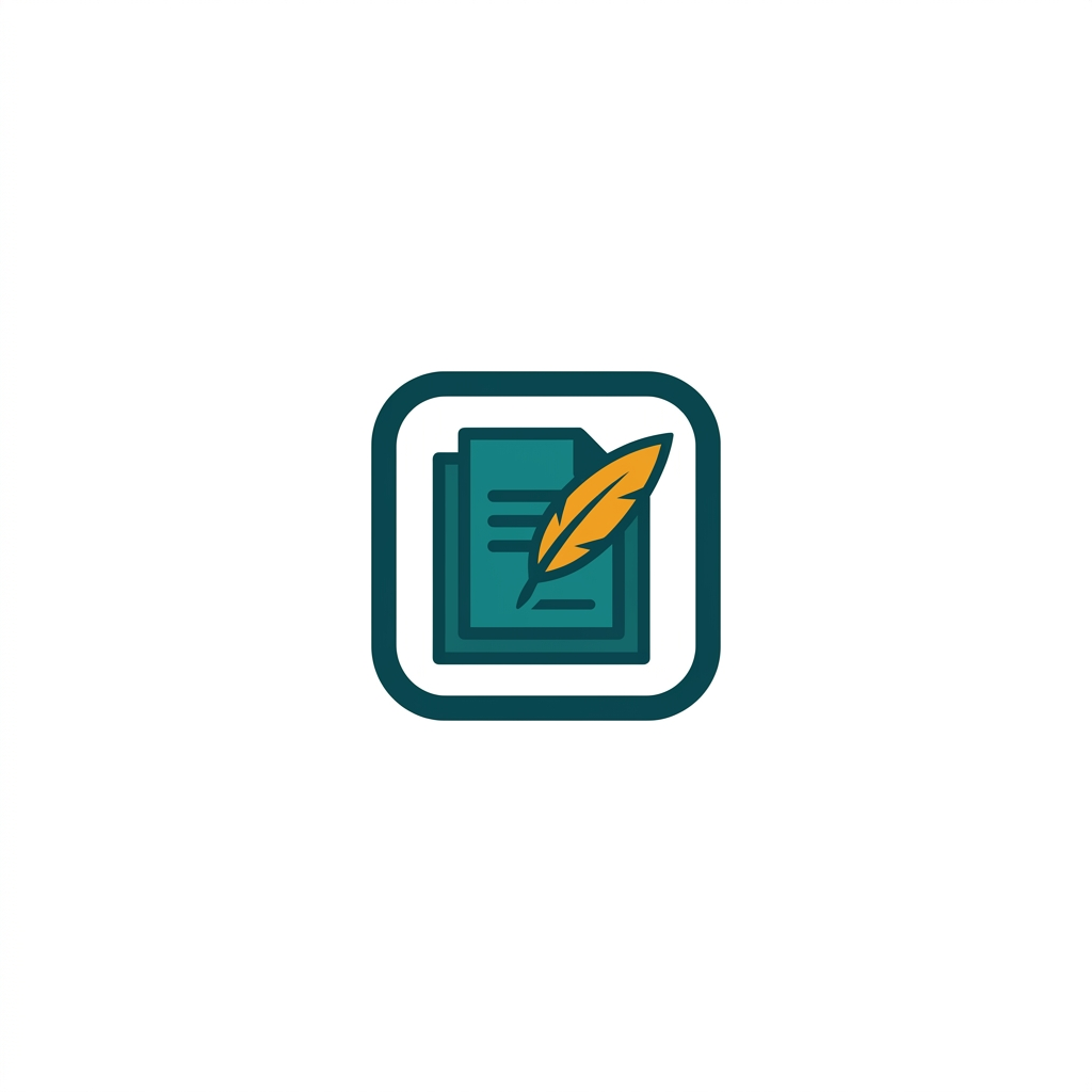 a slightly older software icon for a publishing application, flat design aesthetic