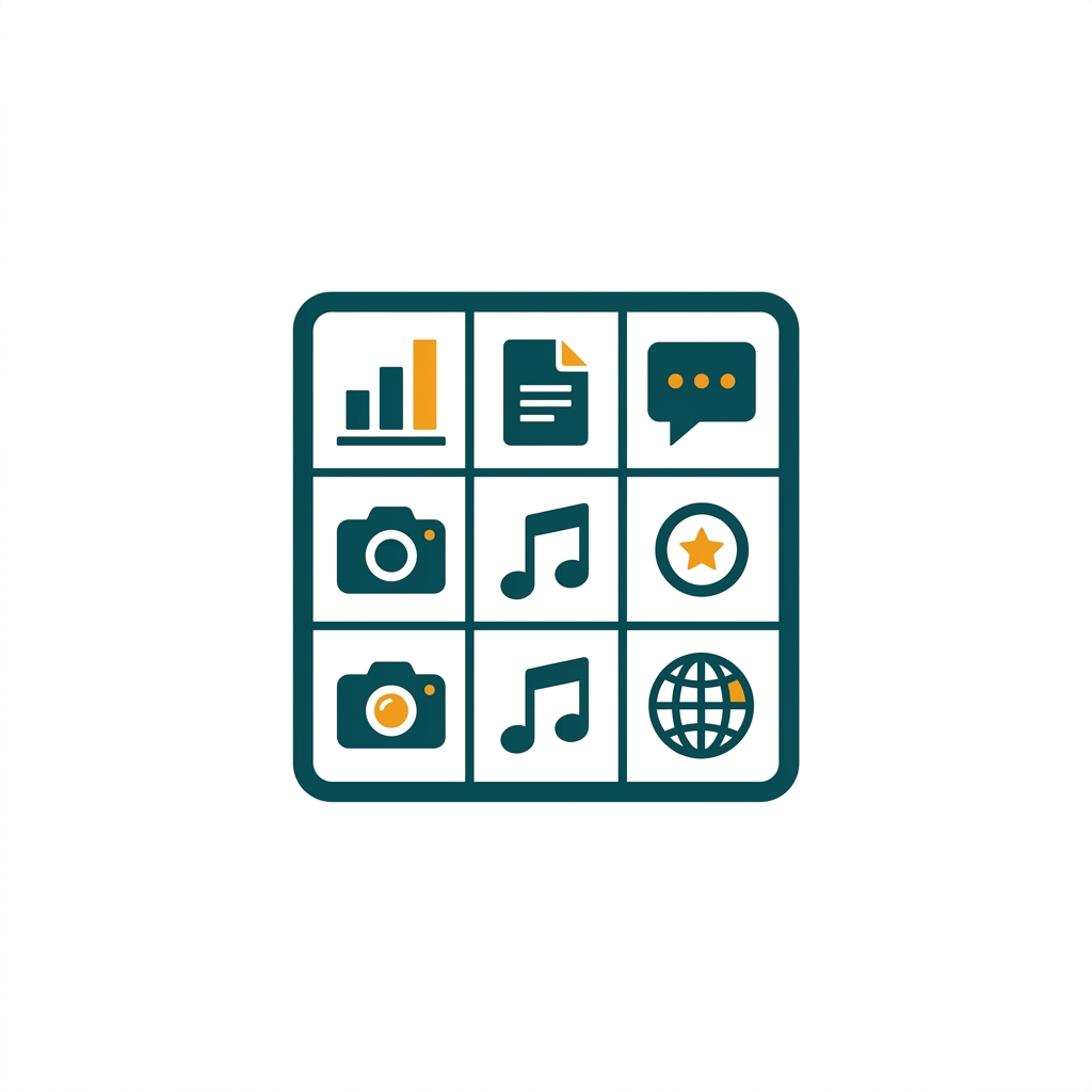 a collection of several software application icons arranged in a grid, representing a software suite