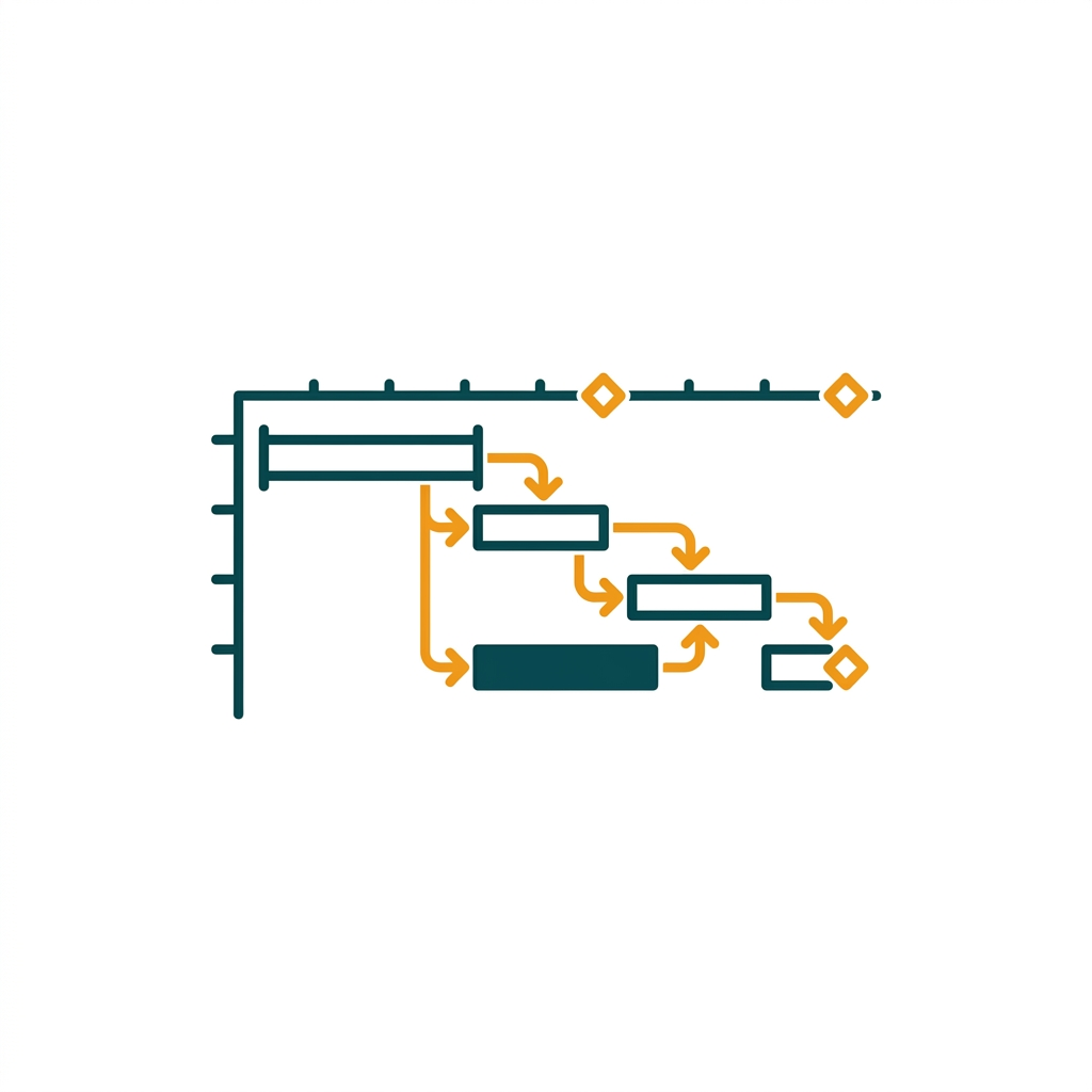 a gantt chart showing project timelines and dependencies