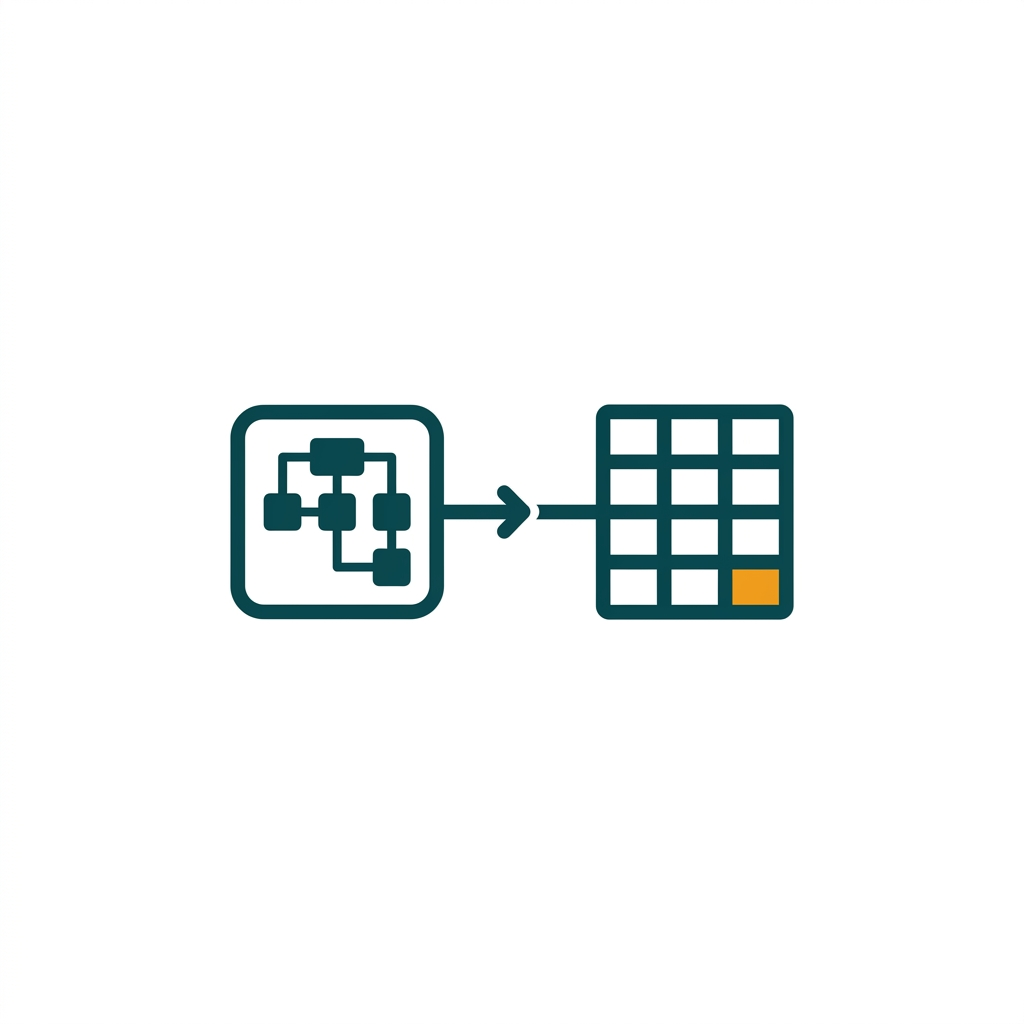 a diagram shape linked to a small spreadsheet icon, indicating a data connection