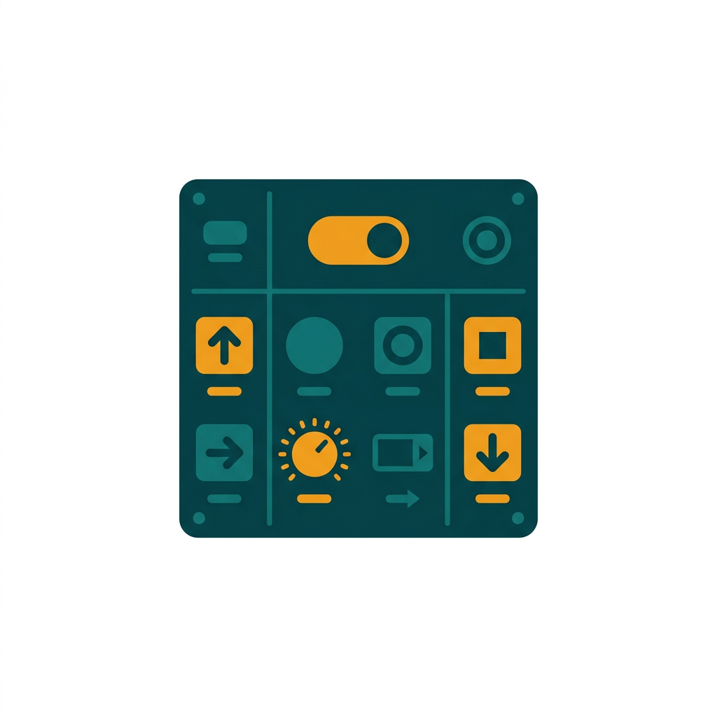 a library panel filled with different vector shapes like arrows, circles, and squares