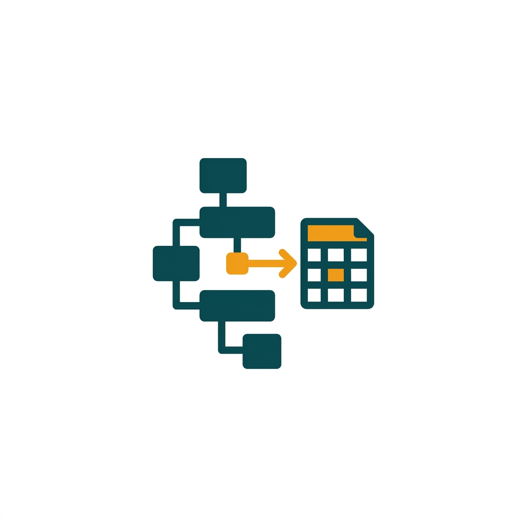 a diagram shape linked to a small spreadsheet icon, indicating data connectivity
