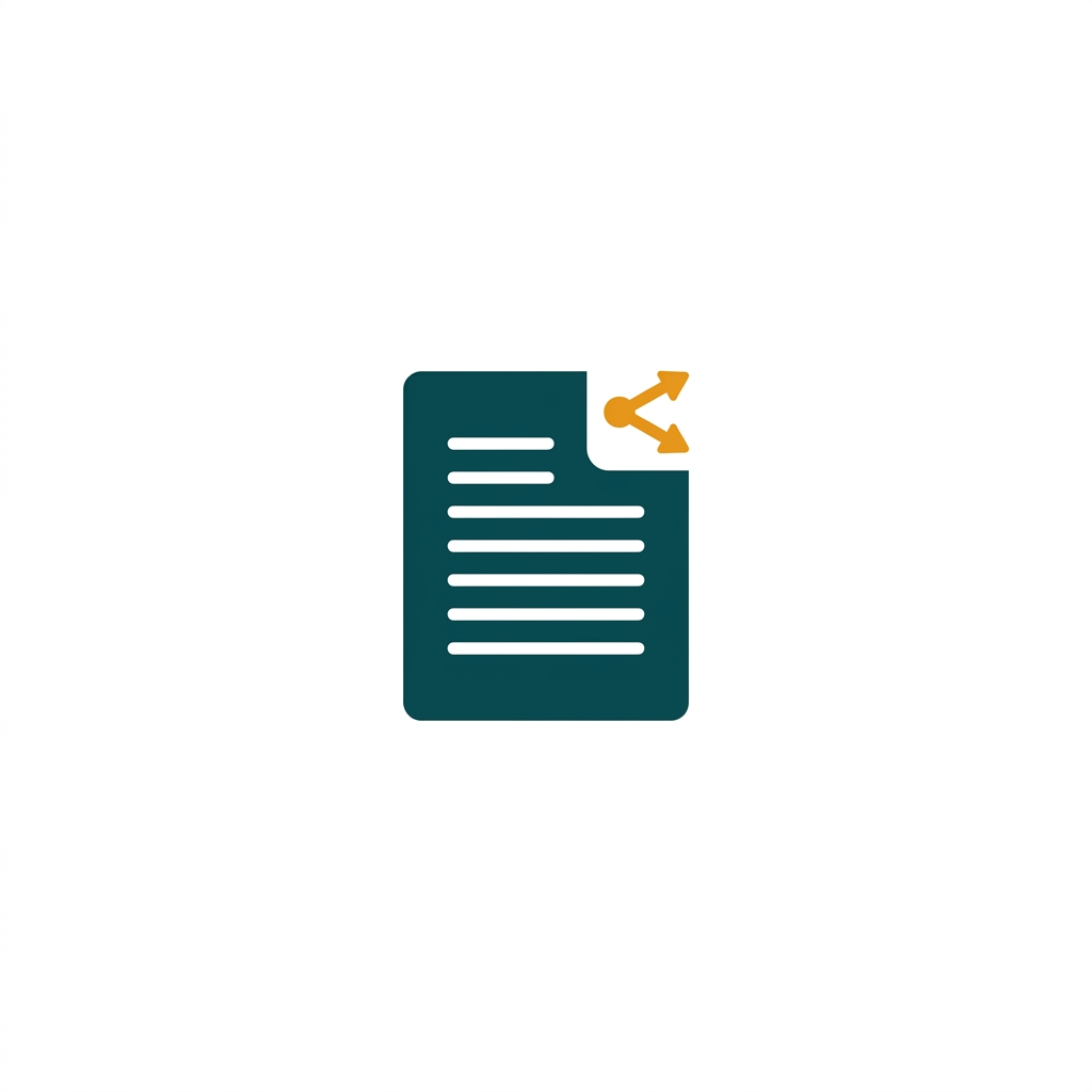 a document icon with a small share symbol in the corner