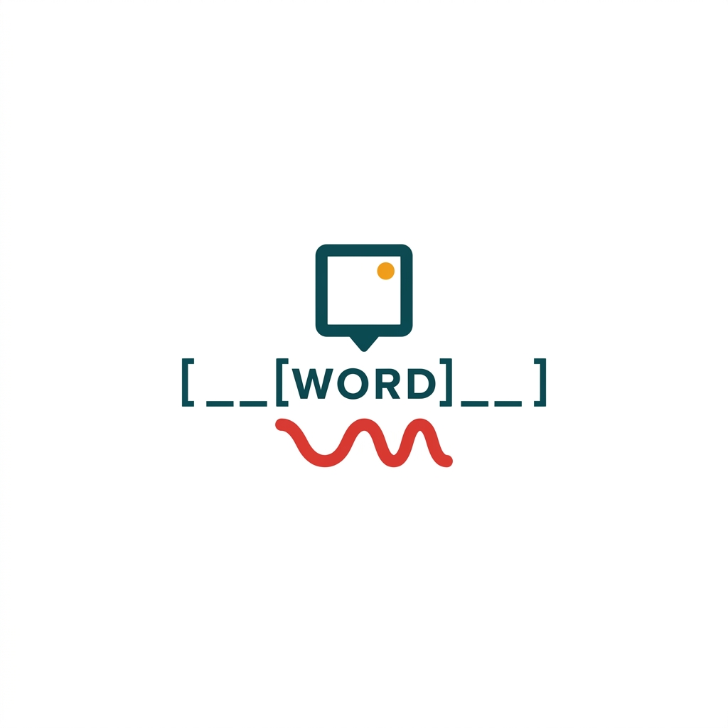 a red squiggly line under a word in a sentence, with a suggestion box above it