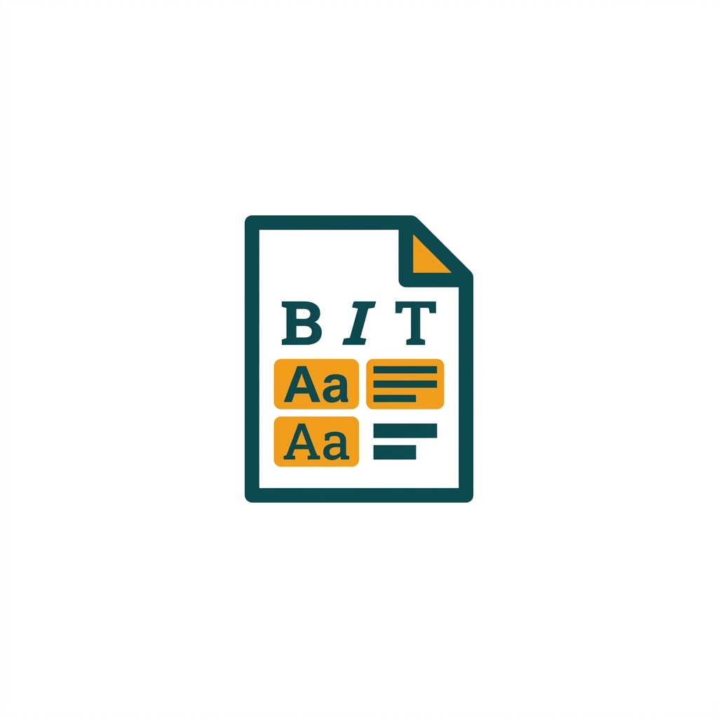 a document page with various text formatting options like bold, italic, and different fonts highlighted