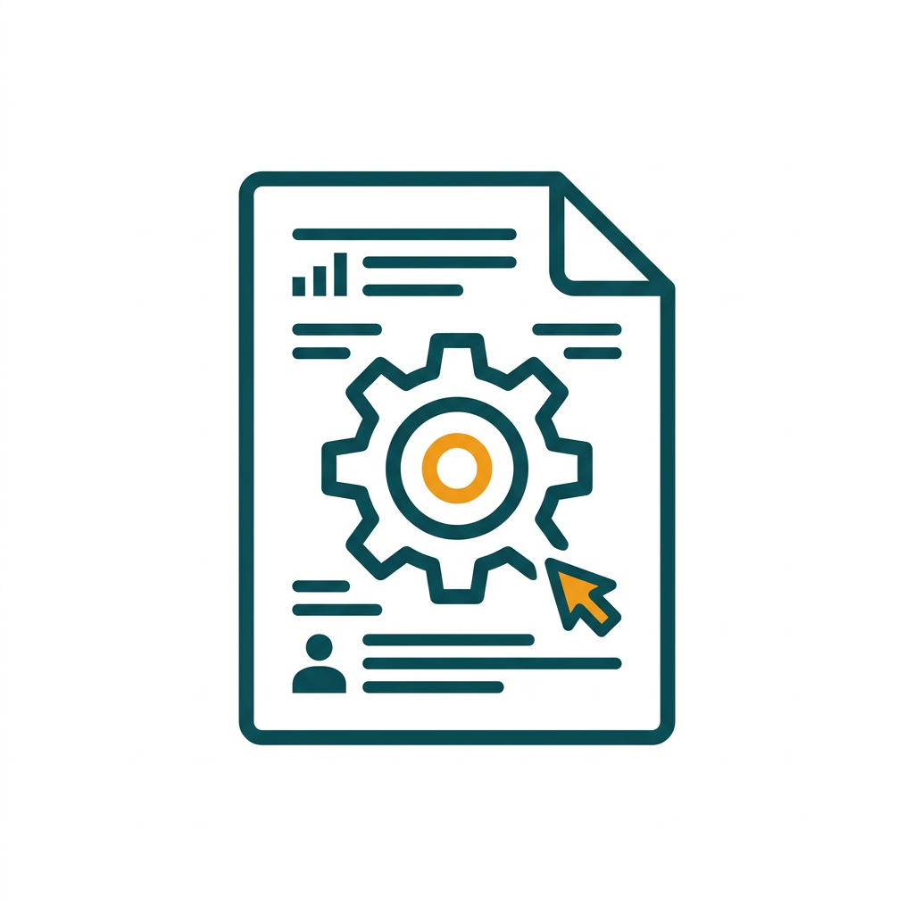 a document page showing embedded icons and a scalable vector graphic of a gear
