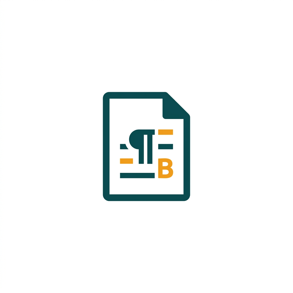 a clean document icon with automatic text formatting symbols like paragraph and bold