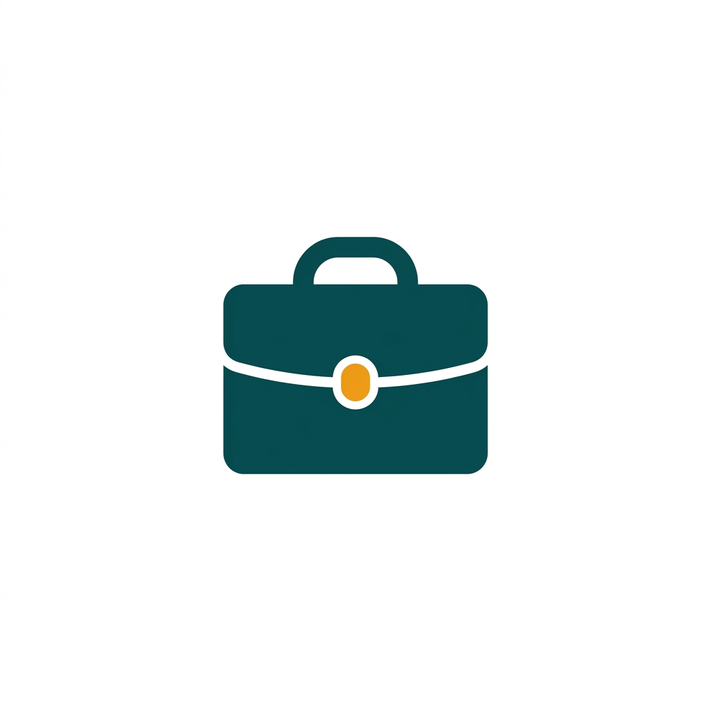 a leather briefcase standing upright, symbolizing professional business use