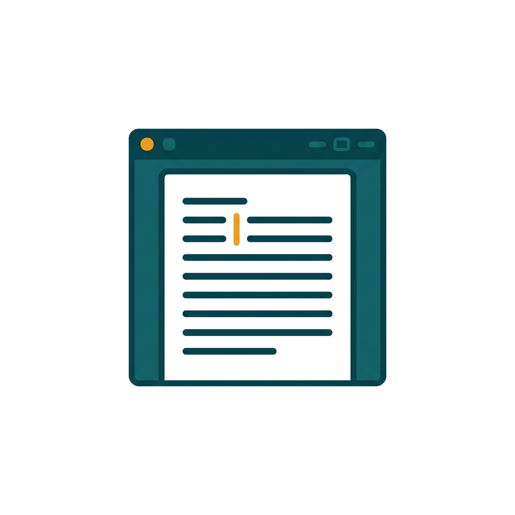 a single open word processor document page with cursor and lines of text on a Mac interface