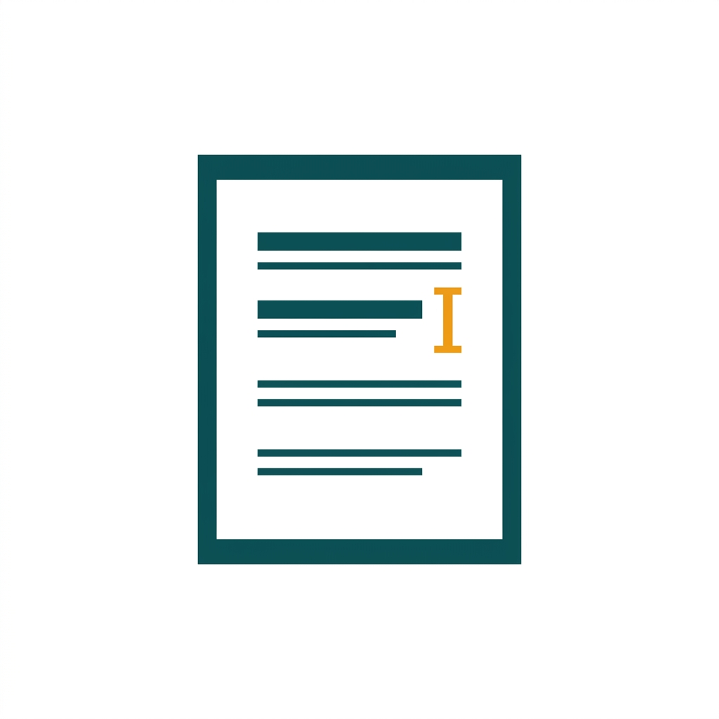 a single open word processor document page with cursor and lines of text