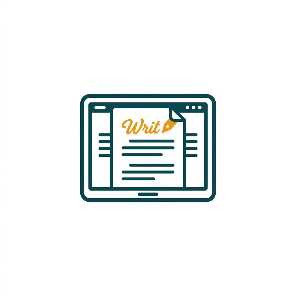 an open document on a screen with elegant typography, focused on writing