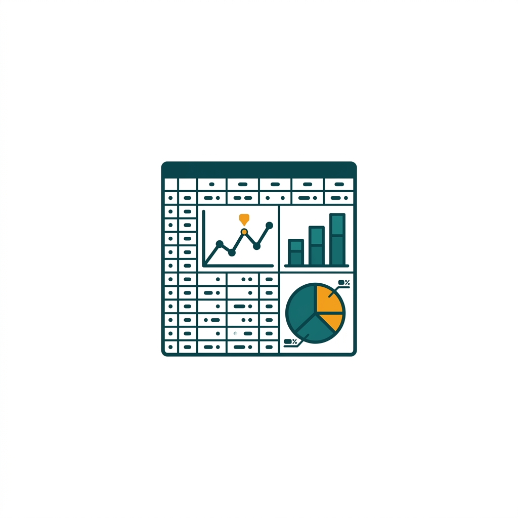 a complex spreadsheet with charts and graphs, showing data analysis
