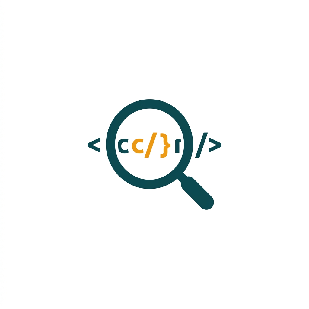 a small magnifying glass over a line of code showing references and changes
