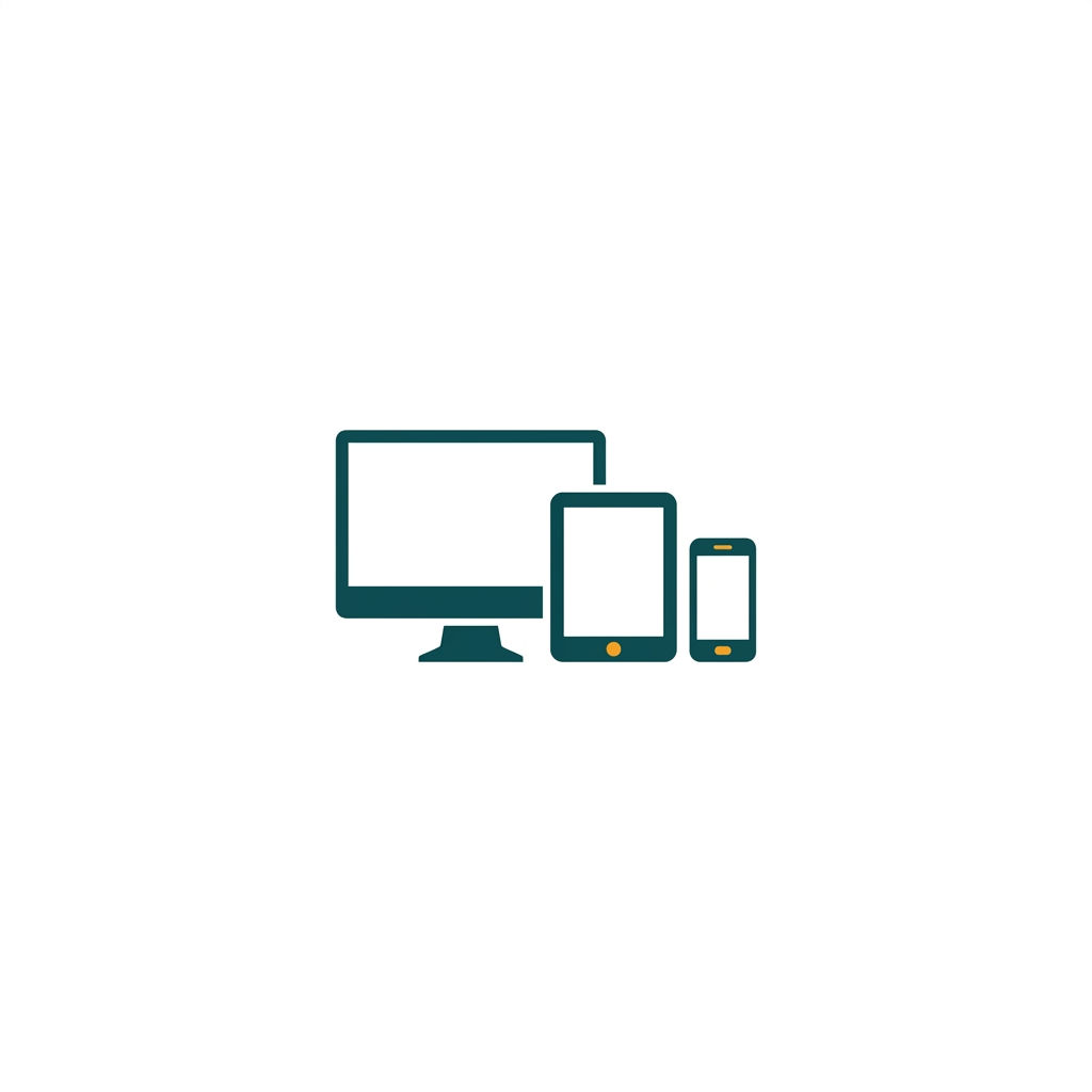 a desktop monitor, a tablet, and a smartphone icon side-by-side