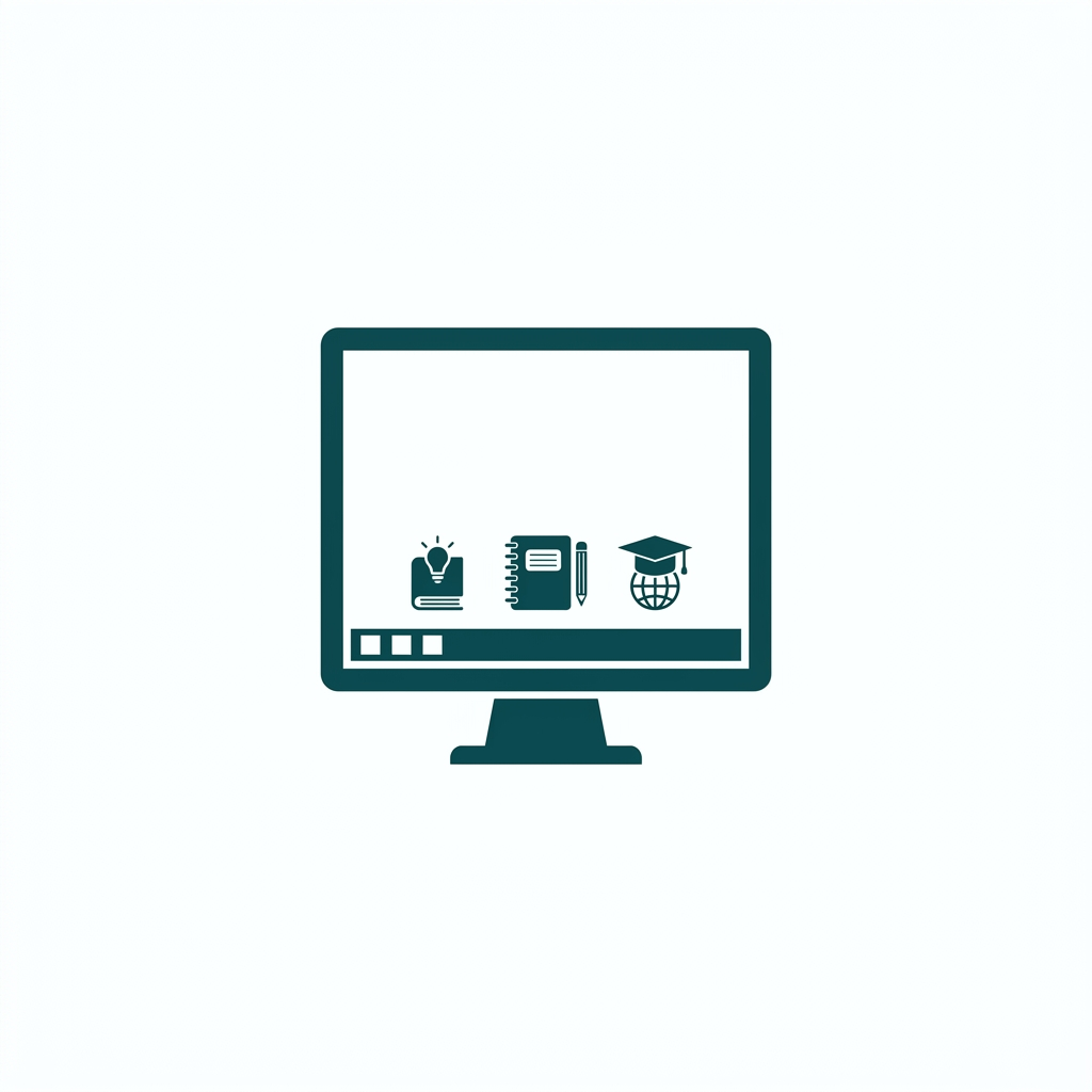 a desktop interface showing a simplified layout with only essential educational apps pinned