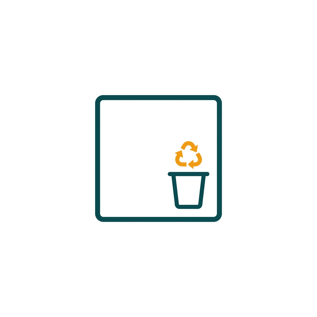 a clean desktop interface with only a recycle bin icon, minimalist aesthetic