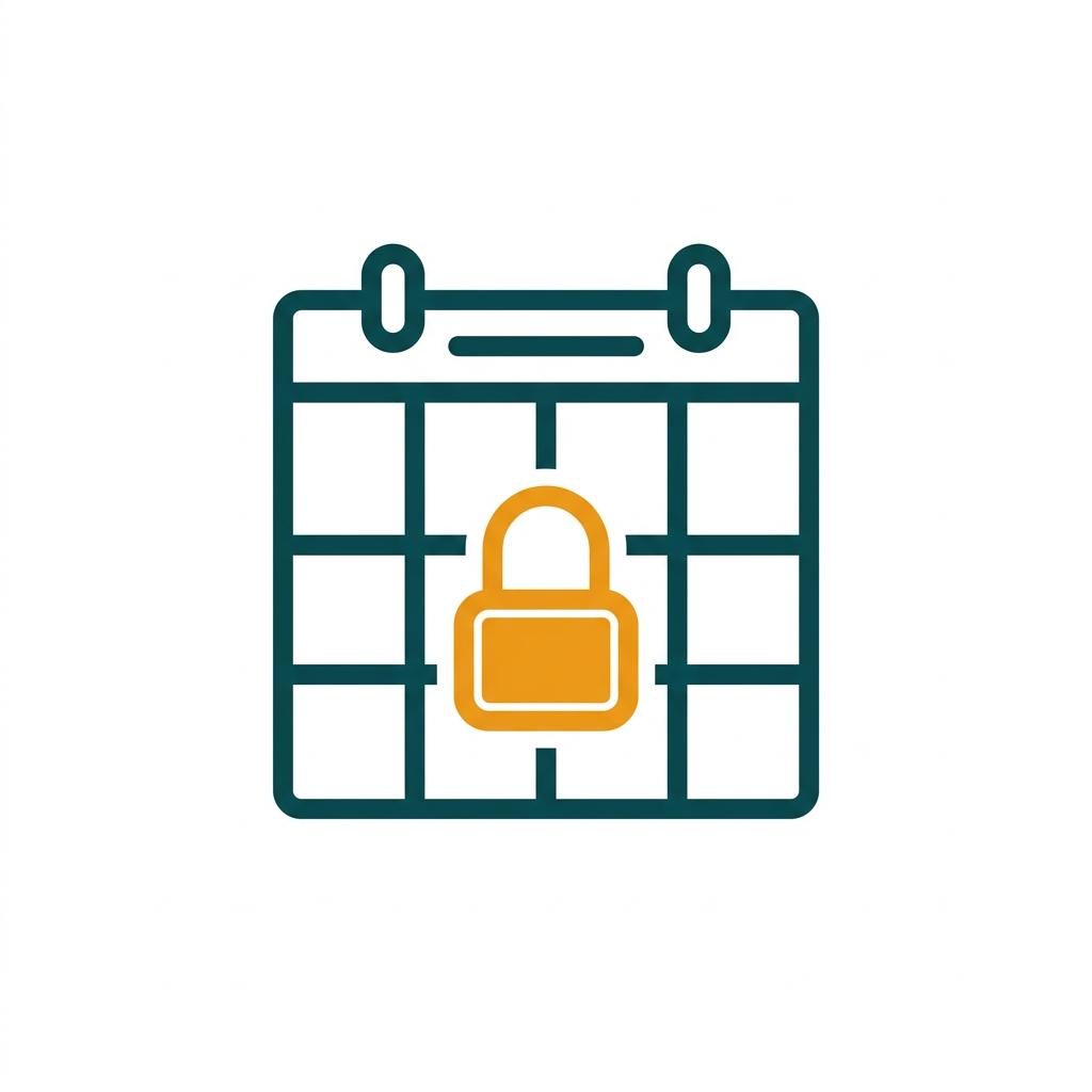a calendar icon with a lock symbol, representing long-term stability