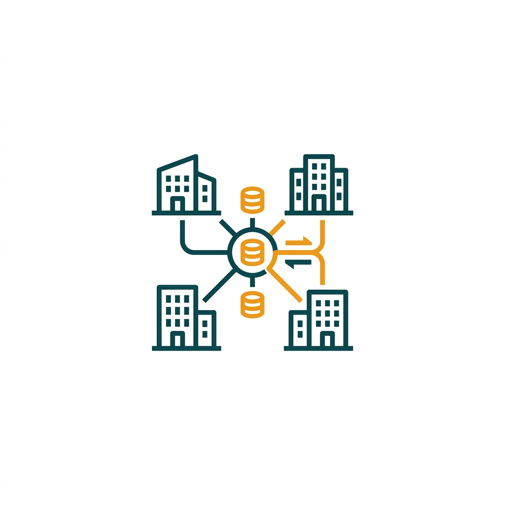 a network icon with a caching symbol, showing efficient data transfer between branch offices
