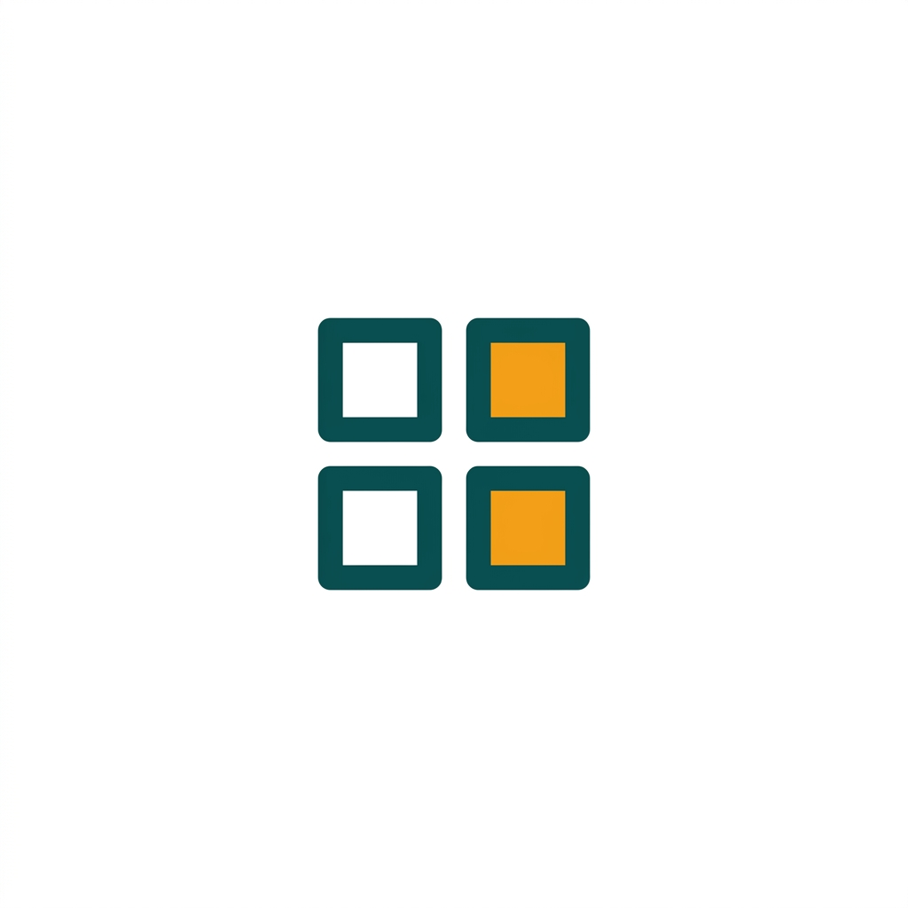 a stylized start menu icon with four squares, clean vector graphic