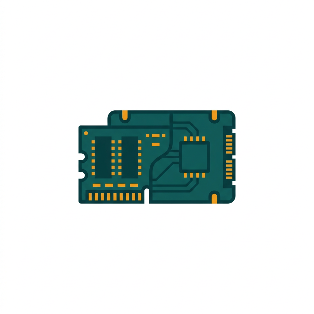 a hybrid icon showing a RAM stick merging with a solid-state drive, symbolizing speed and persistence