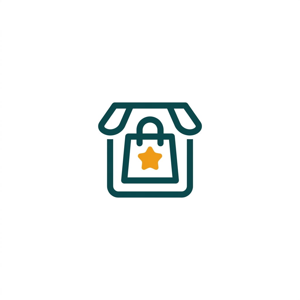 a minimalist app store icon with a shopping bag