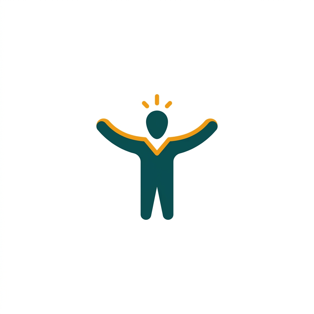 an icon representing universal access, such as a person with open arms
