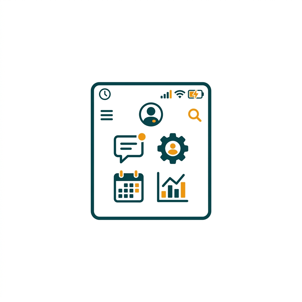 a simplified, clean user interface with only essential system icons visible