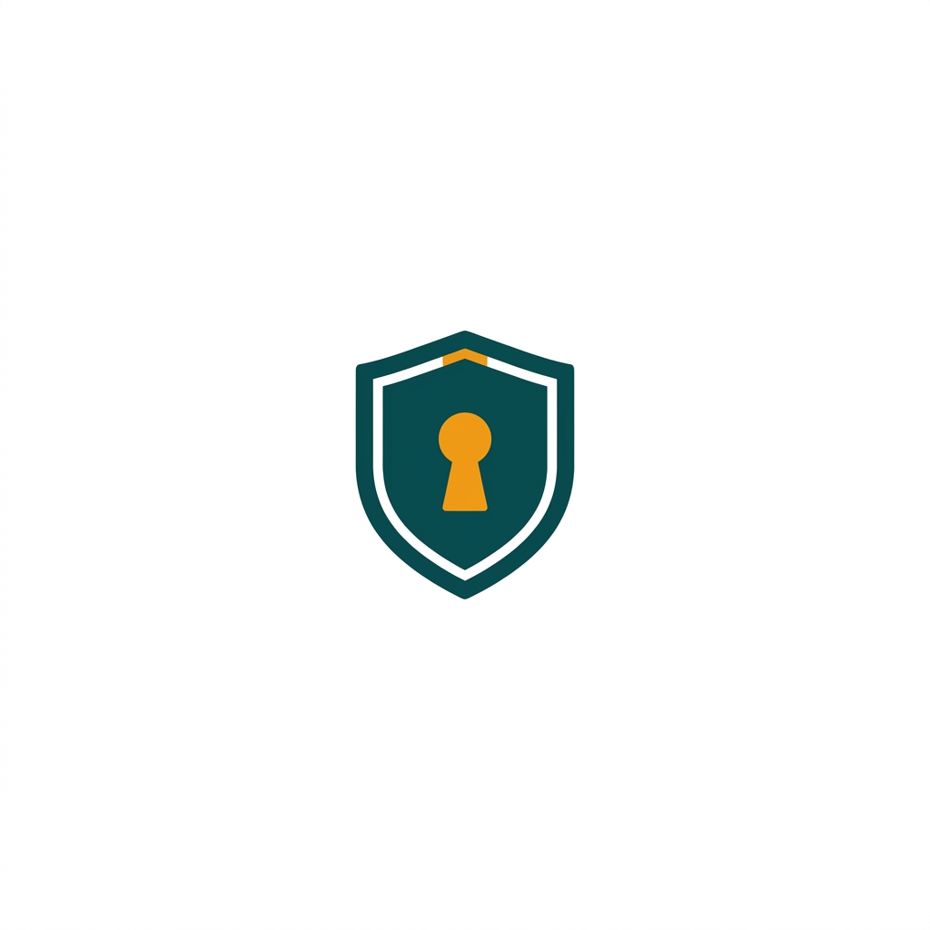a solid digital shield with a keyhole in the center, vector style