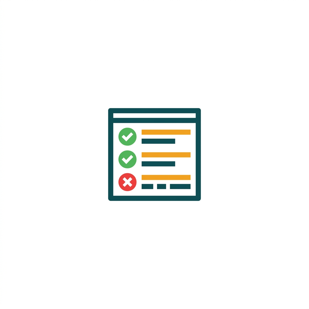 a simple interface showing a list of allowed applications with green checkmarks and a blocked one with a red cross