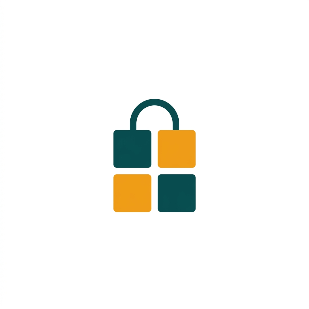 a shopping bag icon composed of four colored squares, representing an app store