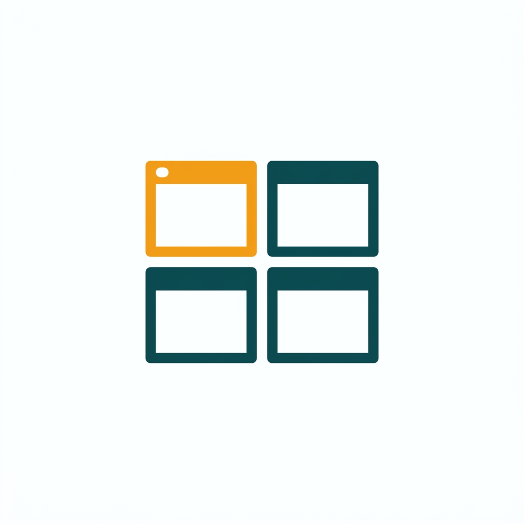 four rectangles arranged neatly in a grid, symbolizing window management