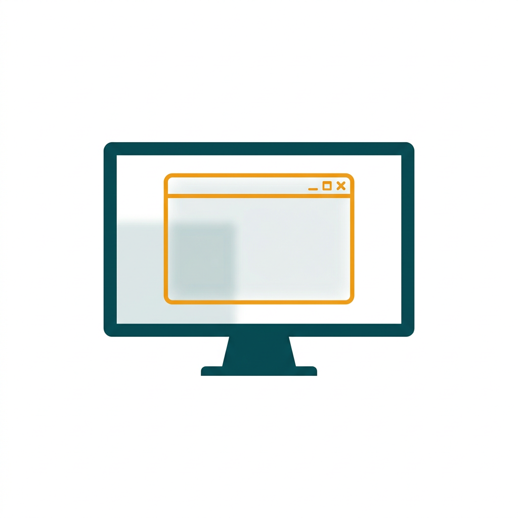 a semi-transparent glass-like window frame with blur effect on a desktop screen