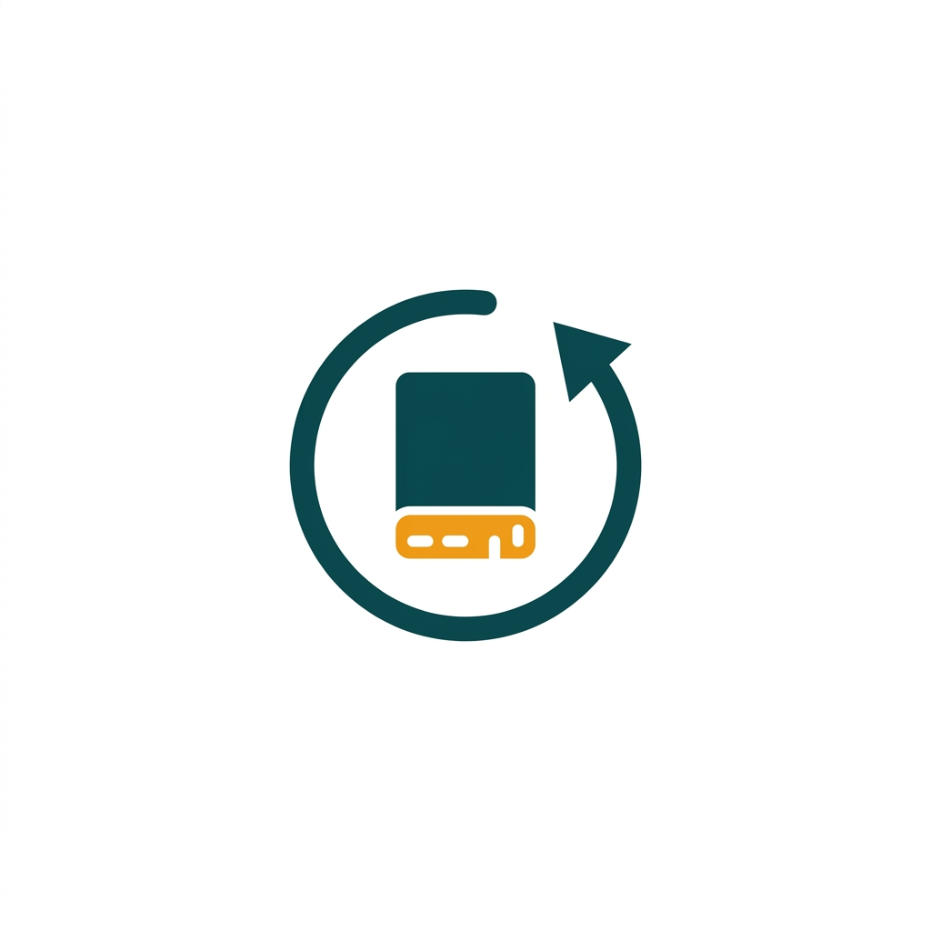 a hard drive icon with a circular arrow around it, indicating a backup process