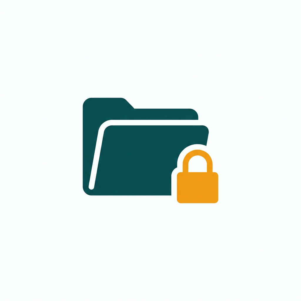 a folder icon with a small padlock on it, representing encrypted files