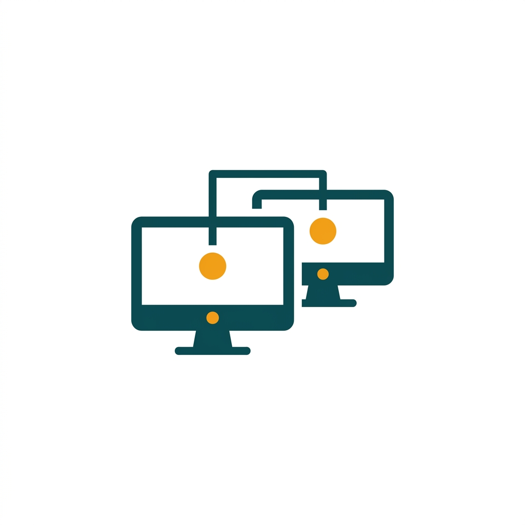 a remote desktop connection icon showing two connected monitors