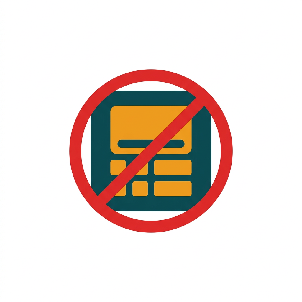 a stylized application icon with a red "no entry" sign over it, representing application control