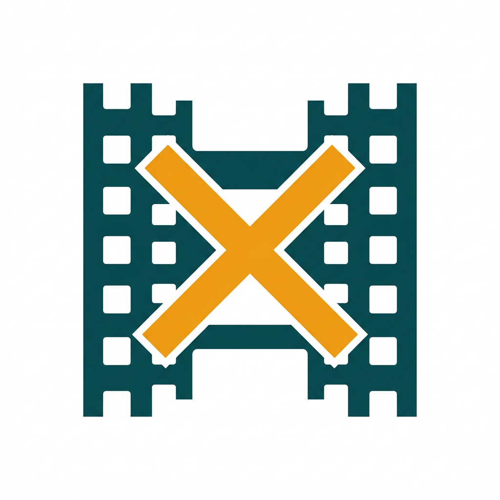 a film strip with a cross over it, indicating the absence of media features