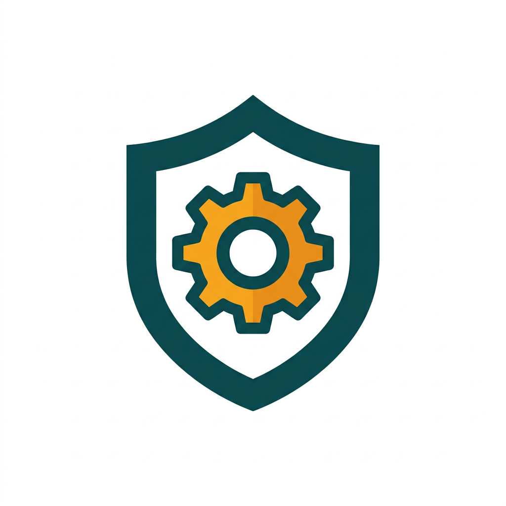 a shield icon with a settings cog inside, representing advanced configuration and control